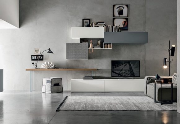 Moderno, geometrico e funzionale: il living firmato Abita design.